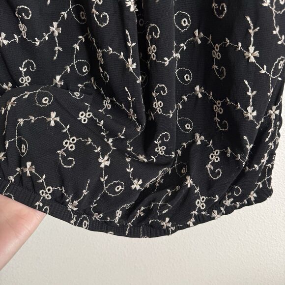 Vtg 90s Sheer Floral Mesh Top Womens‎ Small Floral Phoebe Friends Fairy Grunge - Picture 10 of 16